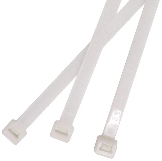 Alt view image 2 of 7 - 4 Inch White Zip Ties (1000 Pieces), 18lb Strength, Nylon Cable Wire Ties