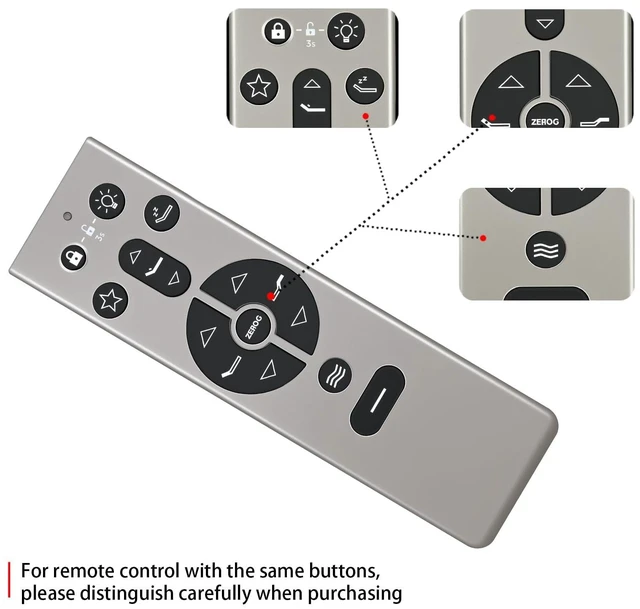 Alt view image 4 of 5 - Replacement RF396B Remote Control fit for Tempur Pedic, for Tempur Ergo, for Keeson JLDK.111.13.01 Adjustable Bed