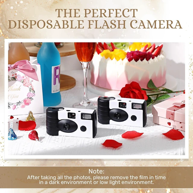 Alt view image 4 of 6 - 6 Pack Disposable Camera Flash 35mm Wedding Party, White, Simple