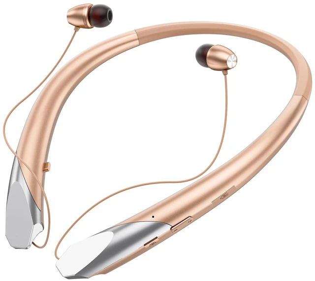 Main image of Neckband Bluetooth Headphones Retractable, Wireless Headset with Mic, IPX5 Sweatproof Earphones, 22H Playtime & Dual Connectivity for Sports Running Workouts (Rose)