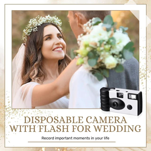 Alt view image 5 of 6 - 6 Pack Disposable Camera Flash 35mm Wedding Party, White, Simple