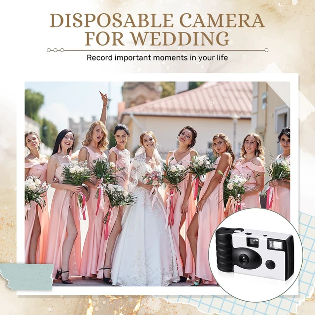 Alt view image 6 of 6 - 6 Pack Disposable Camera Flash 35mm Wedding Party, White, Simple