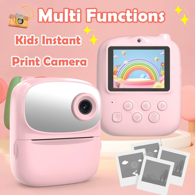 Alt view image 4 of 7 - Kids Camera Instant Print for Kids with Mirror, HD Dual-Lens Selfie Digital Camera with 3 Rolls Print Paper & 32GB Card, Holiday Birthday Gifts Toys for Girls Boys Toddler.(Pink)