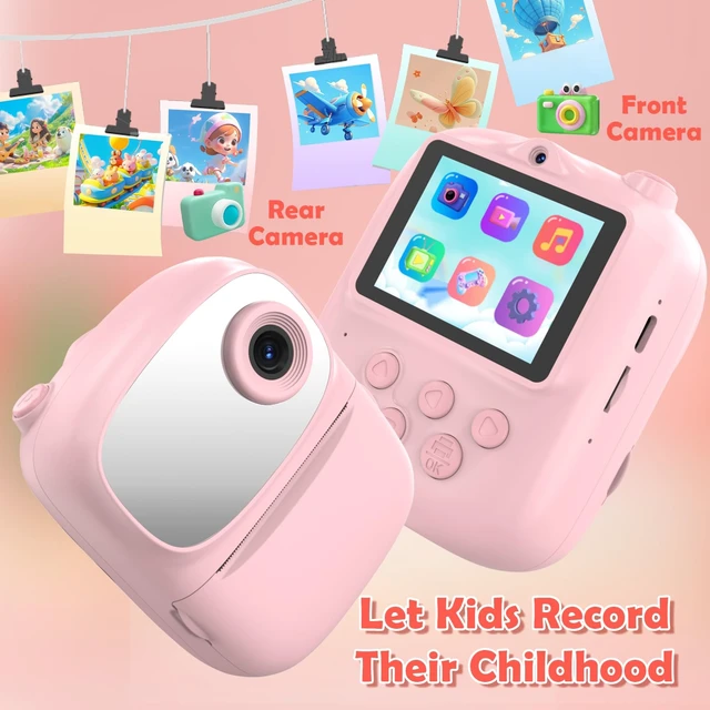 Alt view image 5 of 7 - Kids Camera Instant Print for Kids with Mirror, HD Dual-Lens Selfie Digital Camera with 3 Rolls Print Paper & 32GB Card, Holiday Birthday Gifts Toys for Girls Boys Toddler.(Pink)
