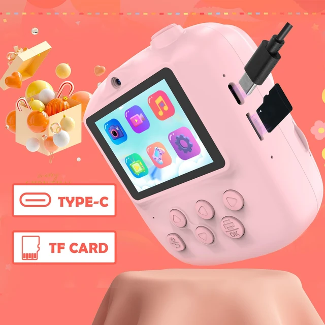 Alt view image 6 of 7 - Kids Camera Instant Print for Kids with Mirror, HD Dual-Lens Selfie Digital Camera with 3 Rolls Print Paper & 32GB Card, Holiday Birthday Gifts Toys for Girls Boys Toddler.(Pink)