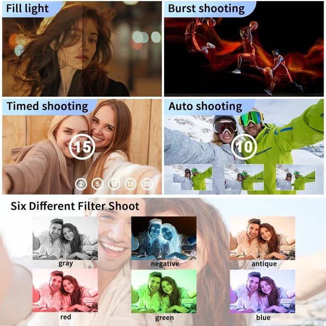 Alt view image 5 of 7 - 4K Digital Camera 2.8in 180° Flip Screen,16X Zoom Travel Camera 64MP HR photos,Auto&manual focus,Fill light&flash,4 photo/video modes,Filters&date stamp,Tripod+great kit,Y1