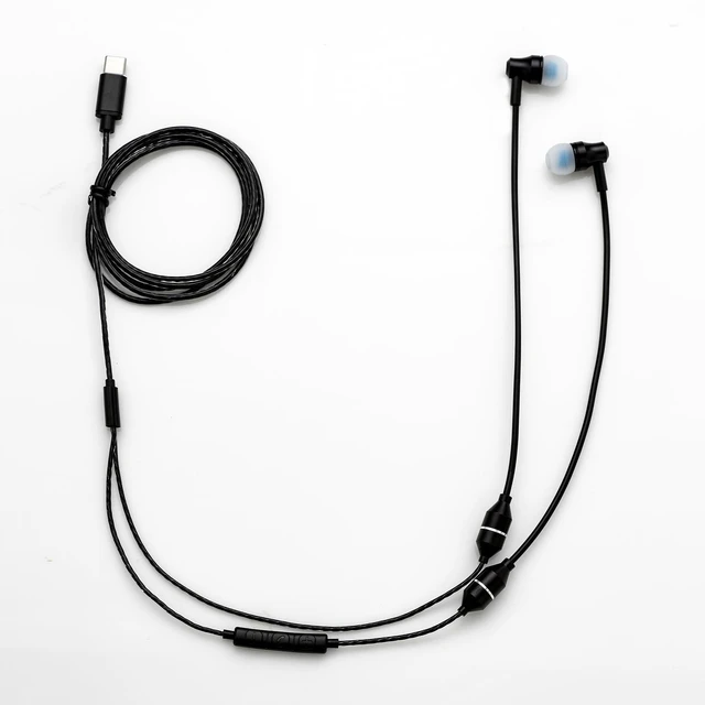 Main image of Anti-Radiation Air Tube Headphones with USB-C Plug, EMF Protection Earphone with Ear Hook, Radiation Free Headset with Type C Plug, Mic and Volume Control. (Black)