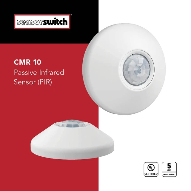 Alt view image 3 of 7 - PIR Extended Range Ceiling Mount Occupancy CMR 10 Contractor Select Extended Range Passive Infrared Ceiling Mount Occupancy, White