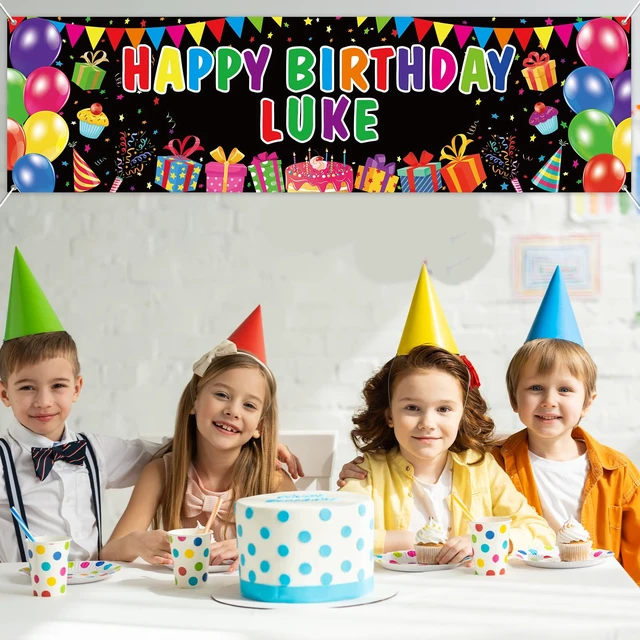 Alt view image 7 of 7 - Personalized Birthday Banner Happy Birthday Party Decor Custom DIY Black Colorful Birthdays Backdrop with Name Alphabet Letter Sticker Happy Birthdays Sign Party Supplies for Men Women
