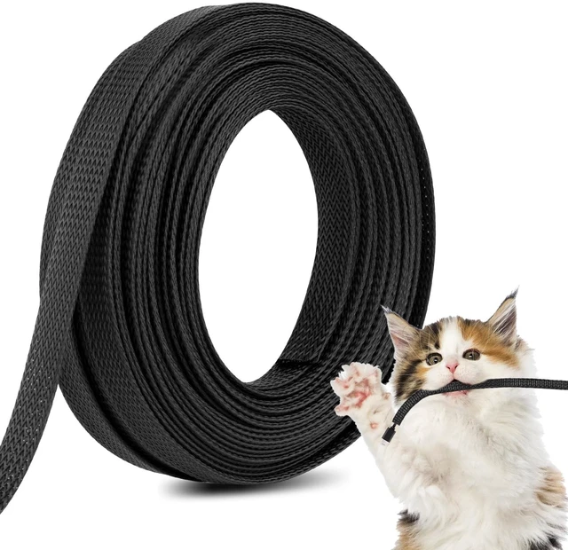 Main image of 50ft 1/2 Inches Braided Wire Loom Automotive PET Cable Loom Expandable Braided Cable Sleeving Mesh Wire Loom for TV, Computer, Home Theater, Black