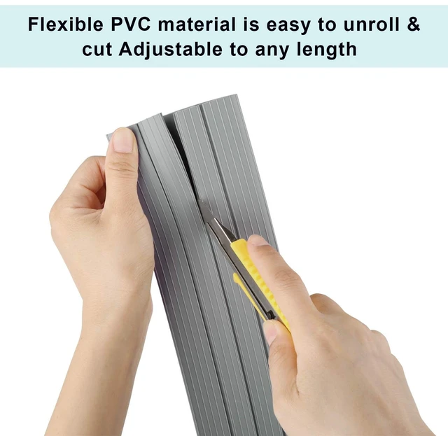Alt view image 5 of 7 - Heavy Duty Floor Cable Cover Cable Protector, 6.5 Ft, 3 Channels Grey Floor Cord Cover, Mid Channel 0.93", Contains Cords, Cables and Wires, Office, Home, or Outdoor