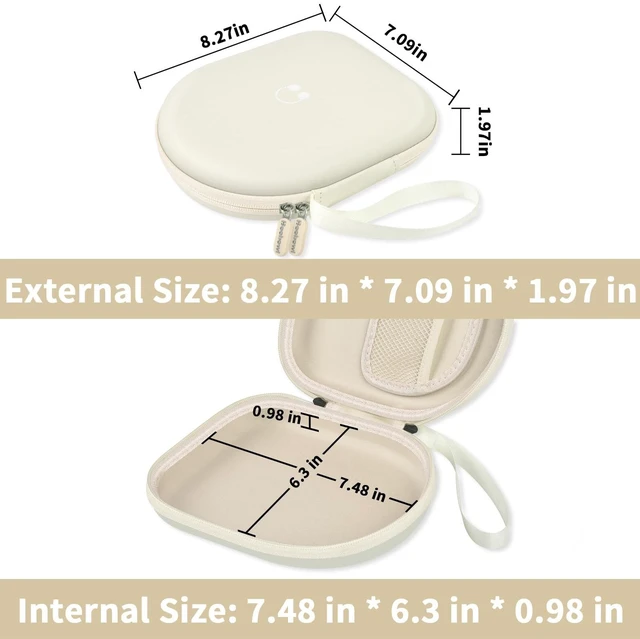 Alt view image 3 of 7 - Headphone Case for JBL Tune 510BT/520BT and Sony WH-CH520-Beige Also Compatible with JBL Tune 500/660 and Live 460NC/670NC; PU Shell and Velvet Lining Cushion Gear, Case Only