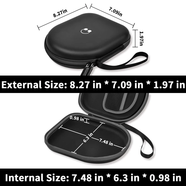 Alt view image 3 of 7 - Headphone Case for JBL Tune 510BT/520BT & Sony WH-CH520-Full Black Also Compatible with JBL Tune 500/660 and Live 460NC/670NC; PU Shell and Velvet Lining Cushion Gear, Case Only