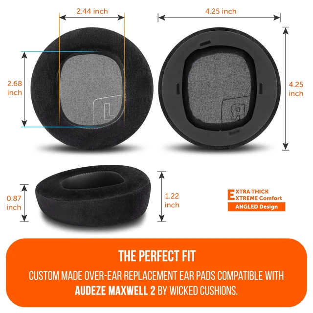 Alt view image 6 of 7 - StealthZ Maxwell 2 - FPS Earpads for Audeze Maxwell 2 Headphones Made by Wicked Cushions & GadgetryTech Also fits Maxwell 2 ANC Enhanced Sound Precision & Comfort for FPS Games Black
