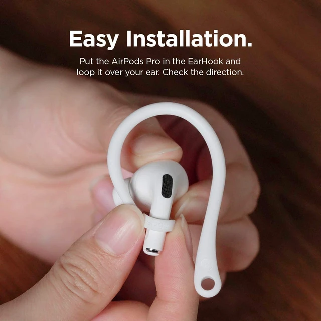 Alt view image 6 of 7 - Ear Hooks for AirPods Pro 3 & Pro 2 & Pro, AirPods 5 & 4 & 3 & 2 & 1 Earbuds Accessories, Anti-Slip, Ergonomic Design, Comfortable Fit (White)