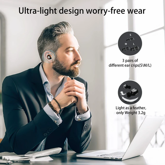 Alt view image 7 of 7 - Gray Wireless Bluetooth 5.0 Earbuds, B88-1, IPX5 Waterproof, 36H Playtime, Built-in Mic, LED Display, USB-C, for Kids, Boys, Adults, Gaming