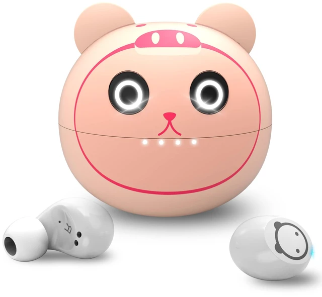 Main image of Pink Wireless Earbuds Girls Bluetooth 5.3 Built in Mic 36H Playtime IPX5 Waterproof Noise Reduction Kids Headpones LED Display USB-C Cordless Earbuds for Workout Sport