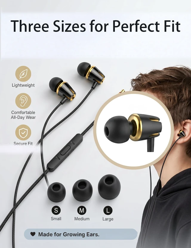 Alt view image 3 of 6 - 2-Pack Teens Wired Earbuds with Cases, 3.5mm School Headphones, Laser Alien 2-pack wired student earbuds with D-ring carabiner clips to attach on school backpacks, 2 aesthetic cases & mics