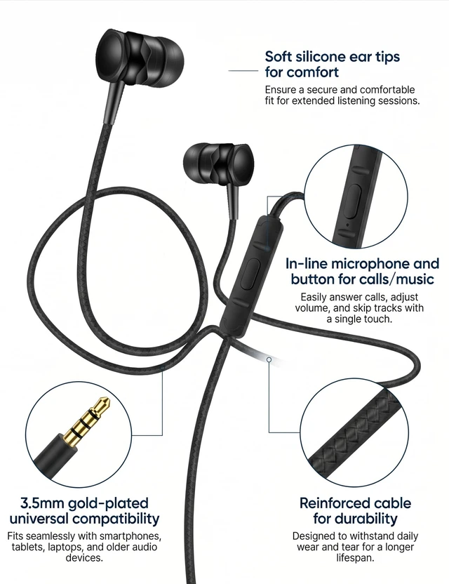Alt view image 4 of 6 - 2-Pack Teens Wired Earbuds with Cases, 3.5mm School Headphones, Laser Alien 2-pack wired student earbuds with D-ring carabiner clips to attach on school backpacks, 2 aesthetic cases & mics