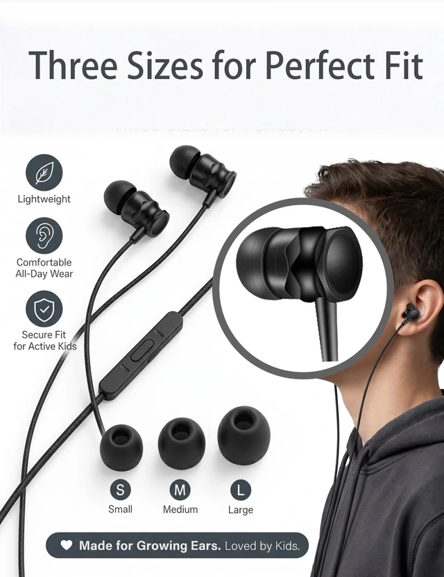 Alt view image 5 of 6 - 2-Pack Teens Wired Earbuds with Cases, 3.5mm School Headphones, Laser Alien 2-pack wired student earbuds with D-ring carabiner clips to attach on school backpacks, 2 aesthetic cases & mics