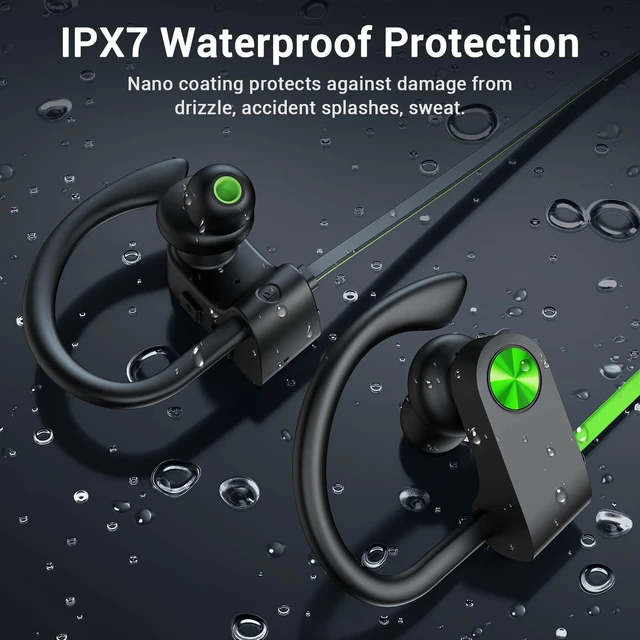 Alt view image 6 of 7 - Bluetooth 5.3 Headphones, Wireless Sports In-Ear Earbuds IPX7 Waterproof 16 Hours Playtime, Sweatproof Stereo Earphones with MIC, Noise Cancelling Headsets for Gym Running Workout, Clear Sound