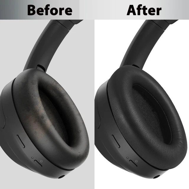 Alt view image 4 of 7 - XM3 Replacement Ear Pads for Sony WH-1000XM3 Headphones - Black Soft Protein Leather & High-Density Memory Foam Earpads for Sony WH1000XM3, with Buckle & Install Tool, Easy to Install