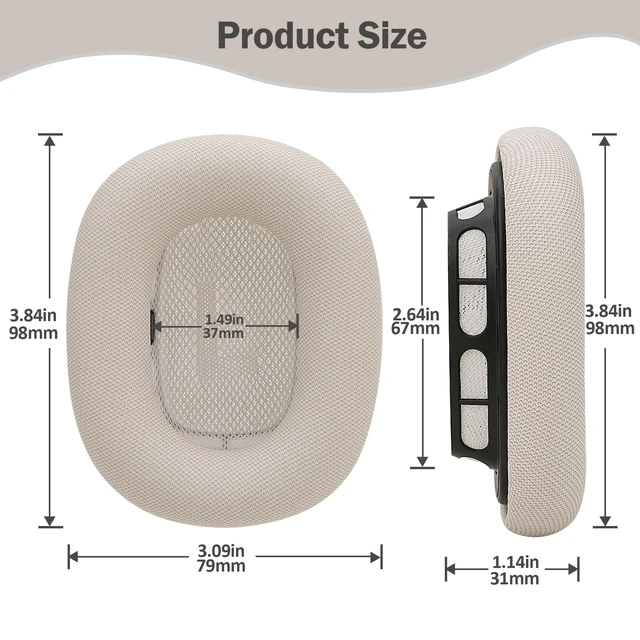 Alt view image 6 of 7 - Ear Cushions Compatible with AirPods Max, Starlight Protein Leather, Gel& Memory Foam, For 2024 Version Airpods Max 2