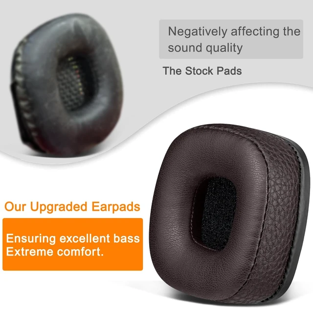 Alt view image 6 of 6 - Replacement Ear Pads Cushions for Marshall Major I/II/III/IV Wireless/Wired Headphones, for Marshall Major 1/2/3/4 Headset, Earpads with Soft Protein Leather - Dark Coffee