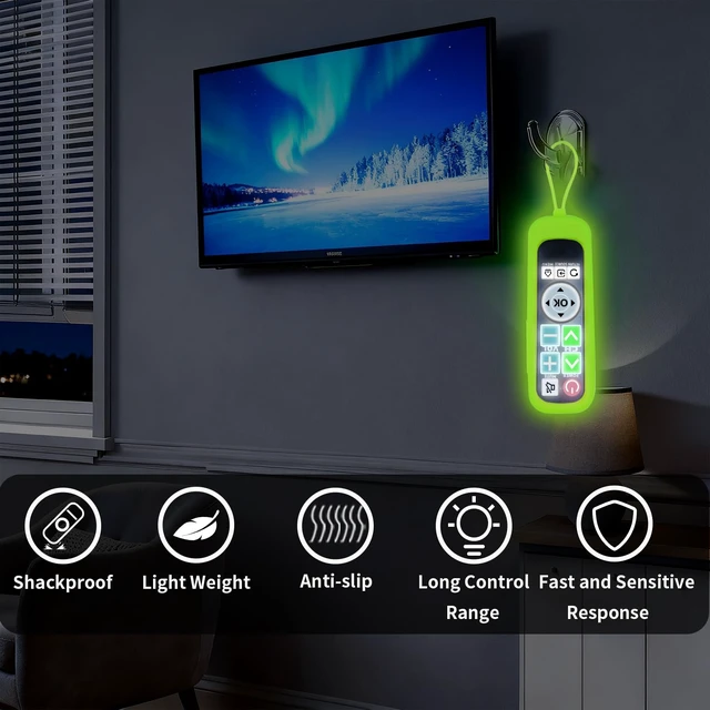 Alt view image 7 of 7 - Backlit Big Button TV Remote Replacement for Vizio TV with Cover & Hook, Universal Remote No Setup for Seniors People with Poor Vision,Parkinson's Disease Patient