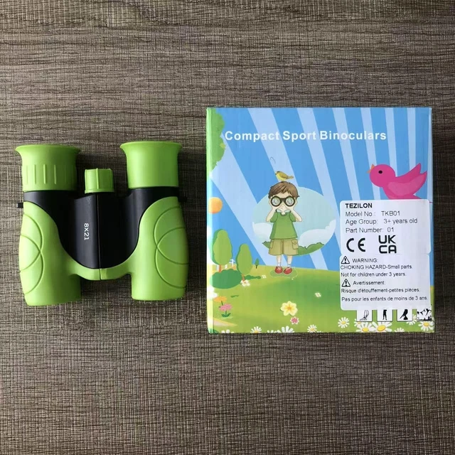 Alt view image 7 of 7 - Kids Binoculars Shockproof 8 x 21 High Resolution for 3-12 Boys and Girls,Perfect for Bird Watching, Hiking,Camping,Travel, Christmas Birthday Gift
