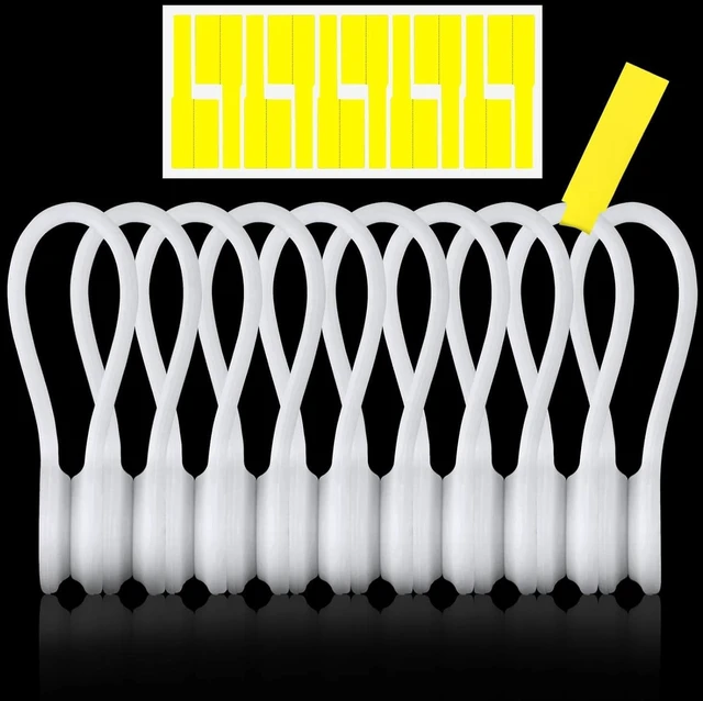 Main image of 7.9'' Magnetic Cord Ties with Tags,Magnetic Twist Ties(10PCS-White) Magnetic Cable Ties with Strong Magnet for Bundling Cables,Silicone Magnetic Cable Organizer Ties for home,Office,School
