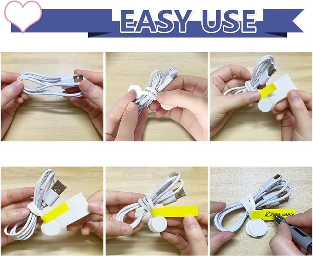 Alt view image 5 of 6 - 7.9'' Magnetic Cord Ties with Tags,Magnetic Twist Ties(10PCS-White) Magnetic Cable Ties with Strong Magnet for Bundling Cables,Silicone Magnetic Cable Organizer Ties for home,Office,School