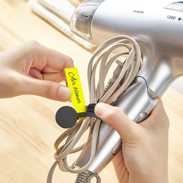 Alt view image 6 of 7 - 7.9'' Magnetic Cord Tie with Labels, Magnetic Twist Tie(10PCS-Black) Magnetic Cable Organizer,Reusable Cable Ties with Strong Magnet for Bundling Cables,Silicone Cord Winder for home,Office
