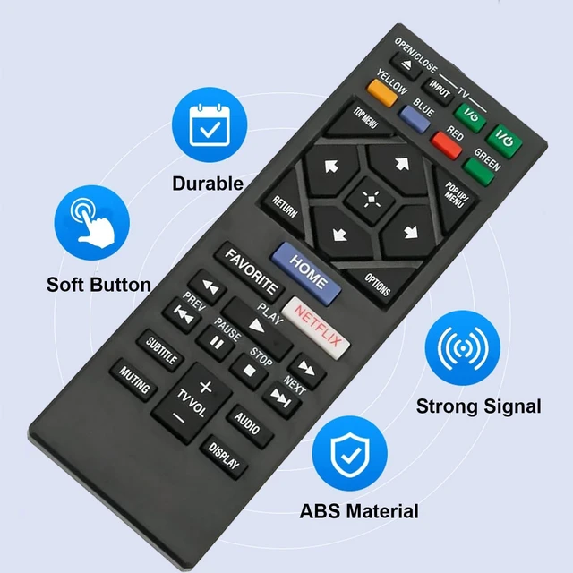 Alt view image 3 of 7 - Universal Replacement Remote Control for Sony UBP-X700 BDP-BX370 BDP-S1700 BDP-S2500 BDP-S3500 BDP-S5500 BDP-S3700 BDP-S6700 BDP-S1500 Blu-ray DVD Player