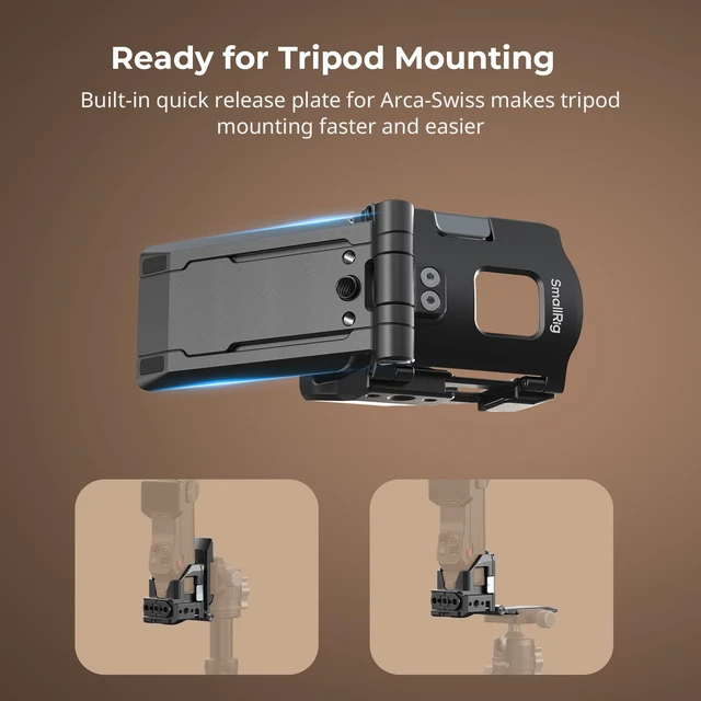 Alt view image 5 of 7 - Foldable Magnetic Mount Stand for Insta360 Luna Ultra/Luna Pro 230° Angle Adjustable Backplate, 2-Prong Interface, 1/4"-20 Locating Holes, Cold Shoe Mount, Plate for Arca-Swiss Tripod