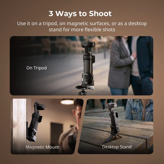 Alt view image 6 of 7 - Foldable Magnetic Mount Stand for Insta360 Luna Ultra/Luna Pro 230° Angle Adjustable Backplate, 2-Prong Interface, 1/4"-20 Locating Holes, Cold Shoe Mount, Plate for Arca-Swiss Tripod