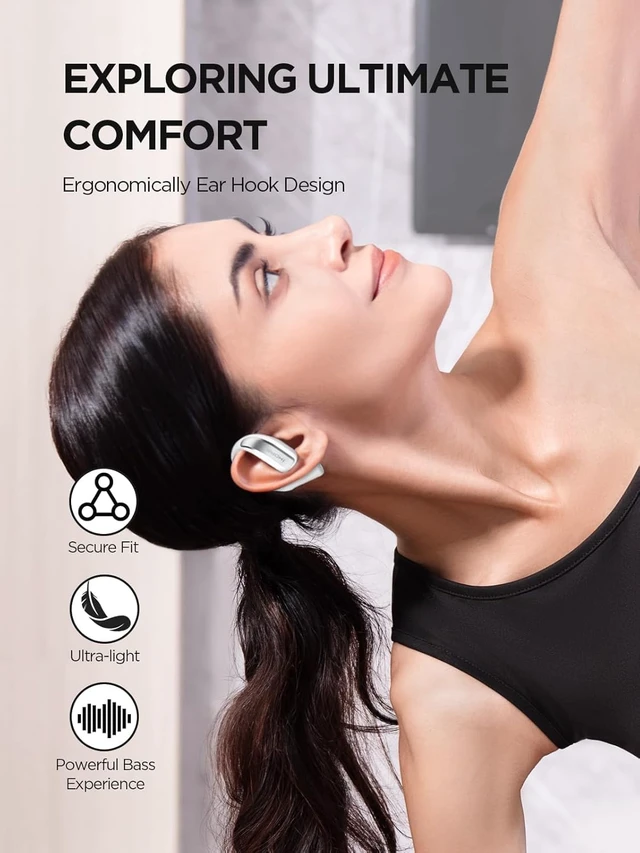 Alt view image 3 of 7 - S70 Open Ear Headphones - True Wireless Bluetooth Earbuds, Comfortable Out of Ear Earbuds, Balance AIR+, IPX5 Waterproof, 40H Playtime, App Control, Clear Calls