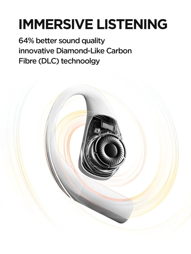 Alt view image 6 of 7 - S70 Open Ear Headphones - True Wireless Bluetooth Earbuds, Comfortable Out of Ear Earbuds, Balance AIR+, IPX5 Waterproof, 40H Playtime, App Control, Clear Calls