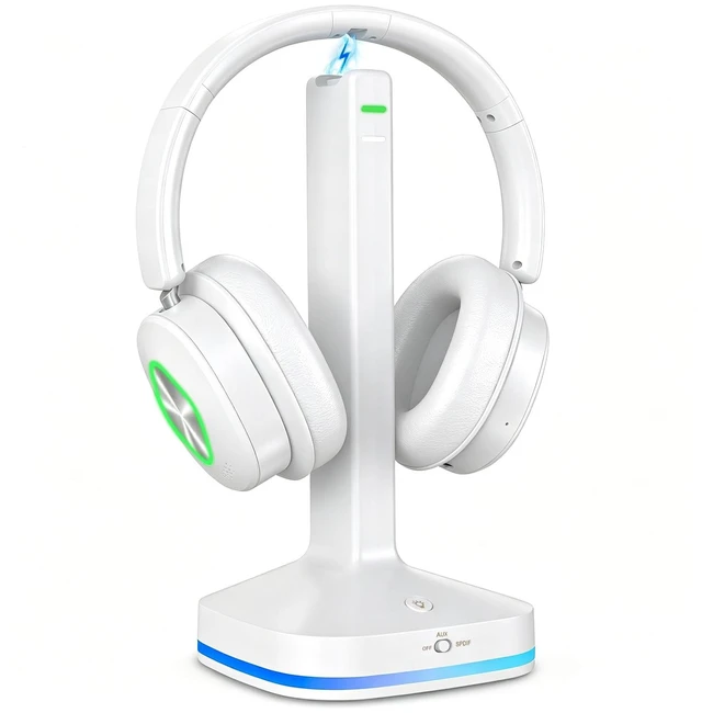 Main image of Wireless Headphones for TV Watching, TV Headphones Wireless for Seniors Low-Latency Audio, Easy Setup, Optical AUX RCA Transmitter Charging Base, Bluetooth Headphones for TV, Gifts for Elderly