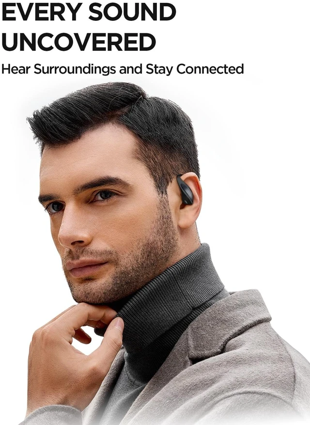Alt view image 5 of 7 - S70 Open Ear Headphones - True Wireless Bluetooth Open Earbuds, Comfortable Out of Ear Earbuds, Balance AIR+, IPX5 Waterproof, 40H Playtime, App Control, Clear Calls, Black