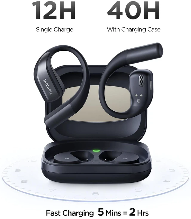 Alt view image 7 of 7 - S70 Open Ear Headphones - True Wireless Bluetooth Open Earbuds, Comfortable Out of Ear Earbuds, Balance AIR+, IPX5 Waterproof, 40H Playtime, App Control, Clear Calls, Black