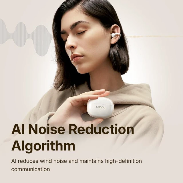 Alt view image 5 of 7 - Open Ear Headphones, Bluetooth 6.0 Wireless Earbuds with Clip Design, 40H Playtime, IP67 Waterproof, Ultra-Light Comfortable for Running, Gym, Sports, Work (Black) (Beige)