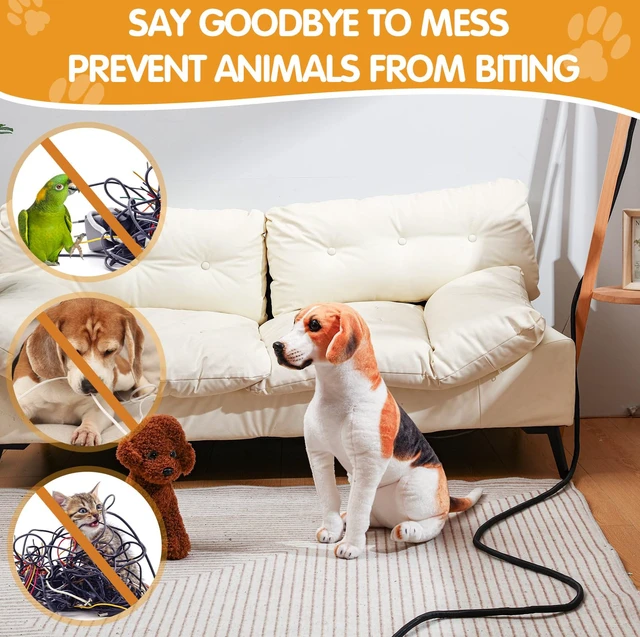 Alt view image 3 of 7 - 3 Pack 30ft Cord Protectors from Pets No Chew, 3/8 Inch, Pet Material No Chew Cord Cover, Protects Cables from Rabbits Dogs Cats, Flexible Electrical Wire Management, Ideal for Home Office
