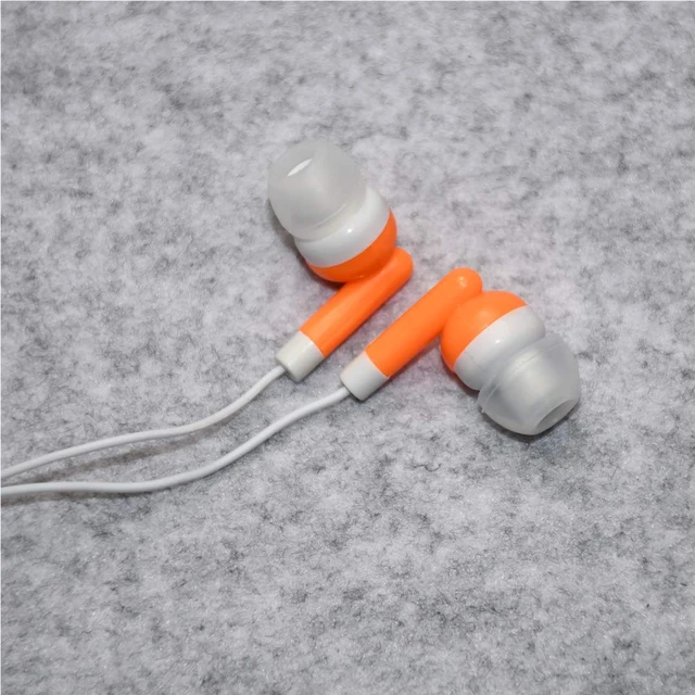 Alt view image 5 of 7 - Wholesale Earbuds Bulk Headphones Individually Bagged 50 Pack for iPhone, Android, MP3 Player for Schools, Libraries, Hospitals (Orange)