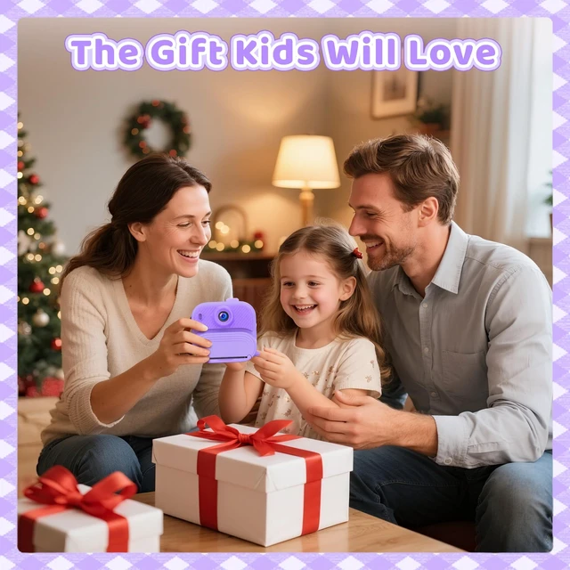 Alt view image 7 of 7 - Kids Camera Instant Print: 1080P HD Digital Camera for Kids - Girls for Age 3-12 - Toddler Cameras Toys Gift for 4 5 6 7 8 9 10 11 Years Old - Cool Presents Ideals for Birthday Pruple
