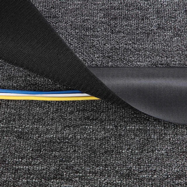 Alt view image 7 of 7 - Cable Cover Floor 60 Feet, 3" x10' Cord Protector Strip, Black Nylon Braided Floor Wire Management, Keeps Cords Organized and Prevents Trip Hazards, Protects Cables on Carpet