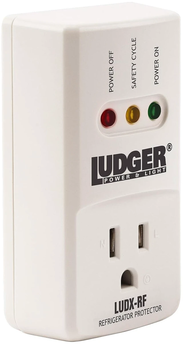 Alt view image 2 of 7 - Power Surge Protector for Refrigerator (LUDX-RF), ETL Certified, Connects to Most Domestic Refrigerators, 4-Minute Safety Cycle, 3 Modes LED Indicator, Fire-Resistant Shell