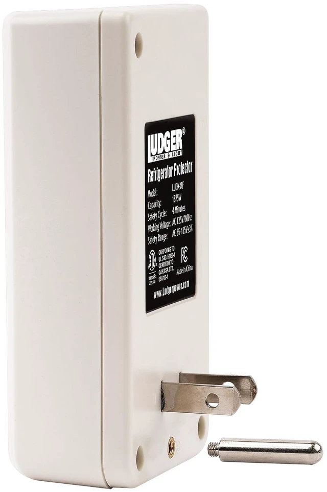 Alt view image 3 of 7 - Power Surge Protector for Refrigerator (LUDX-RF), ETL Certified, Connects to Most Domestic Refrigerators, 4-Minute Safety Cycle, 3 Modes LED Indicator, Fire-Resistant Shell
