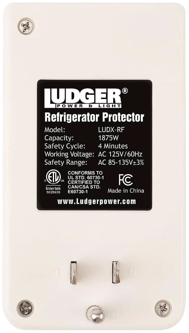 Alt view image 4 of 7 - Power Surge Protector for Refrigerator (LUDX-RF), ETL Certified, Connects to Most Domestic Refrigerators, 4-Minute Safety Cycle, 3 Modes LED Indicator, Fire-Resistant Shell