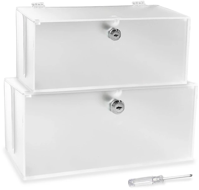 Main image of Cable Management Box with Lock,Cable Organizer Box & Power Strip Cover,Frosted Acrylic, Wire Storage and Organization for Cords,Suitable for TV, Computer,Child and Pet Proof(2PC)